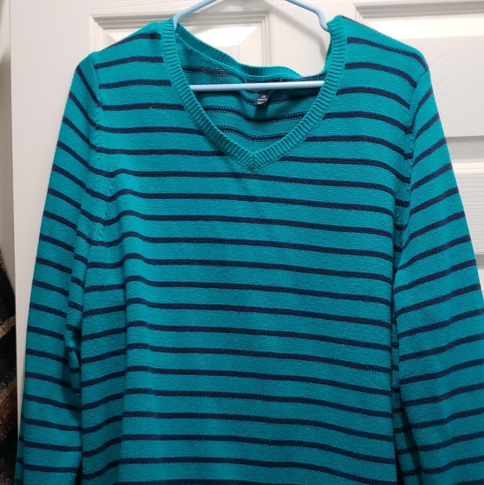 Blue Striped Land's End Sweater